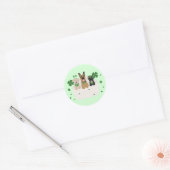 Sticker Rond Jour de la Saint Patrick Dog Mail (Enveloppe)