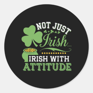 Sticker Rond Jour de la Saint-Patrick Irlandais Trèfle Shamrock