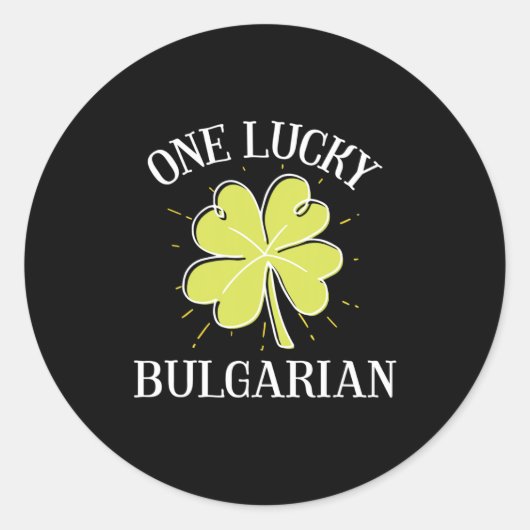 Sticker Rond Jour de la Saint Patrick Lucky cadeau bulgare (Devant)