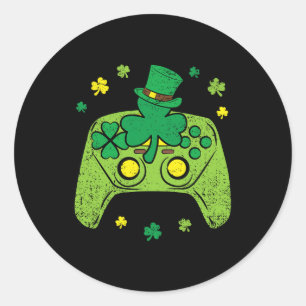 Sticker Rond Jour de la Saint Patrick Shamrock de contrôleur de