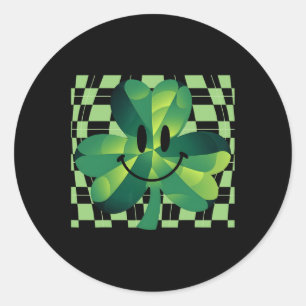Sticker Rond Jour de la Saint Patrick super du visage de sourir