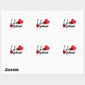 Sticker Rond Jour de la Saint Valentin (Feuille)