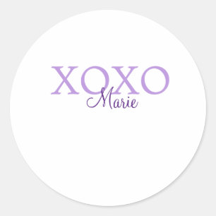 Sticker Rond Jour de la Saint Valentin Xoxo ajouter nom pastel