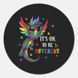 Sticker Rond Jour de la sensibilisation sur l'autisme Dragon Do