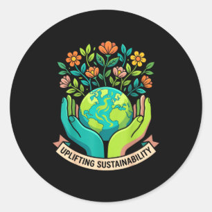 Sticker Rond Jour de la Terre amour de la nature éco-amical env