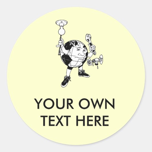 Sticker Rond JOUR DE LA TERRE - énergie d'économies (Devant)