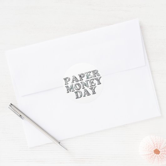 Sticker Rond Jour de l'argent papier (Enveloppe)