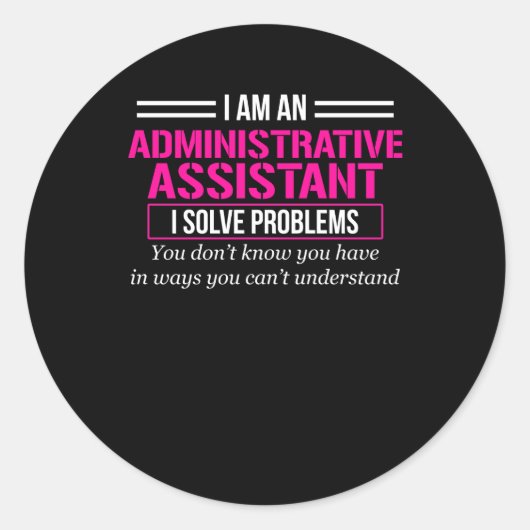 Sticker Rond Jour de l'assistant administratif (Devant)