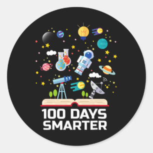 Sticker Rond Jour De L'École 100 Jours Smarter Livres Space Lov