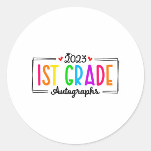 Sticker Rond Jour De L'École 2023 Autographe 1ère Année