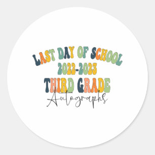 Sticker Rond Jour De L'École 3E 3E Année Autographes 2023