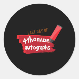 Sticker Rond Jour De L'École Autographe Élémentaire 4ème Niveau