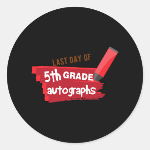 Sticker Rond Jour De L'École Autographe Élémentaire 5e Année Gr