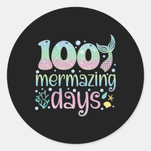 Sticker Rond Jour De L'École Enfants Filles 100 Jours Merveille
