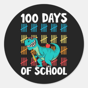 Sticker Rond Jour De L'École Enseignants Enfants Garçons Dino J