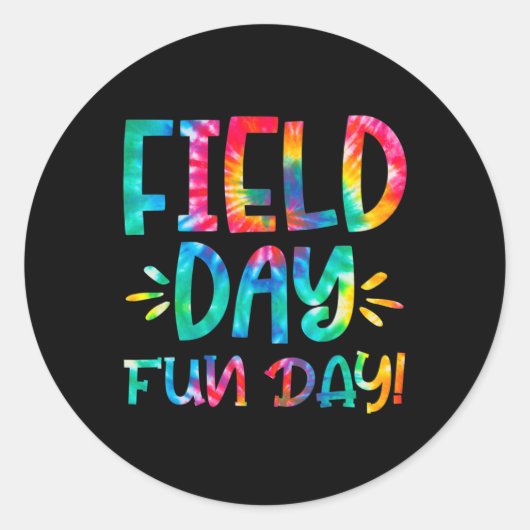 Sticker Rond Jour de l'école Fun Tie Dye Field Day 2022 Teache (Devant)