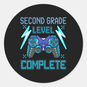 Sticker Rond Jour De L'École Niveau Deuxième Classe Jeu Vidéo C