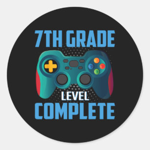 Sticker Rond Jour De L'École Vidéo Jeu 7ème Niveau Niveau Compl