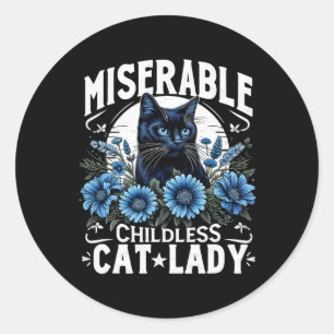 Sticker Rond Jour de l'élection Chat Dames Misérable Chat Enfan
