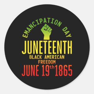Sticker Rond Jour de l'Émancipation 1865 Jeudi Africain 1865 Li