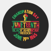 Sticker Rond Jour de l'Émancipation Jeu 19e Liberté Noire-Améri (Devant)