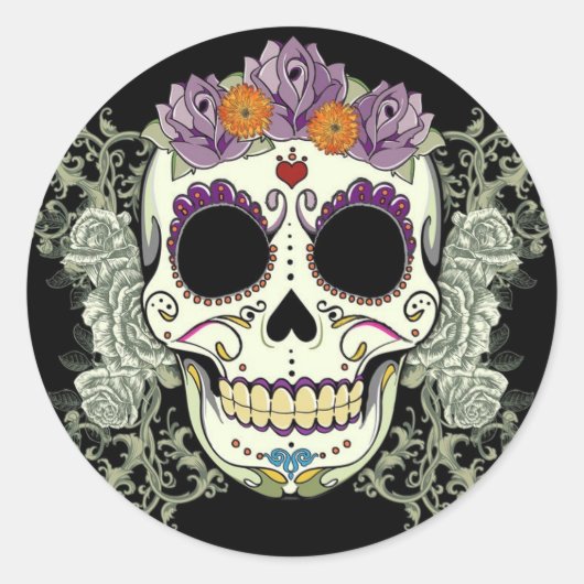 STICKER ROND JOUR DE L'ESSENCE DU SUCRE MORT (Devant)