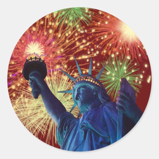 Sticker Rond Jour de l'indépendance! (Devant)