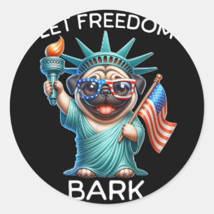 Sticker Rond Jour de l'Indépendance Carlin d'écorce de liberté