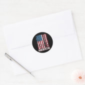 Sticker Rond Jour de l'Indépendance de Juillet Us Drapeau Améri (Enveloppe)