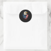 Sticker Rond Jour de l'indépendance de l'aigle à drapeau améric (Sac)