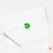 Sticker Rond Jour de l'indépendance du Drapeau du Pakistan (Enveloppe)