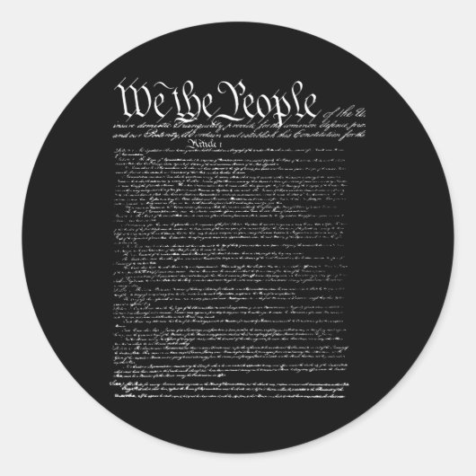 Sticker Rond Jour De L'Indépendance Préambule De La Constitutio (Devant)