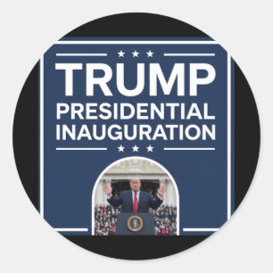 Sticker Rond Jour de l'investiture 2025 - Donald Trump 47ème pr