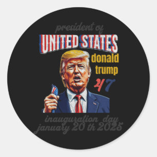 Sticker Rond Jour de l'investiture Donald Trump