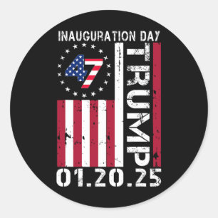 Sticker Rond Jour de l'investiture du président Donald Trump 20