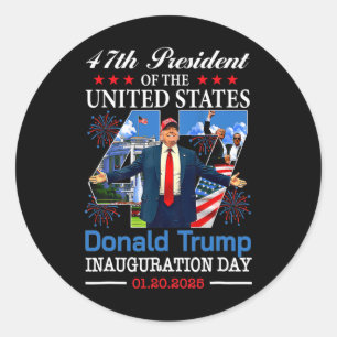 Sticker Rond Jour de l'investiture du président Donald Trump 20