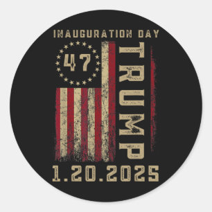 Sticker Rond Jour de l'investiture du président Donald Trump 20