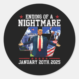 Sticker Rond Jour de l'investiture du président Donald Trump 20