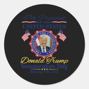 Sticker Rond Jour de l'investiture du président Donald Trump 20