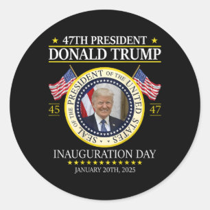 Sticker Rond Jour de l'investiture du président Donald Trump 20
