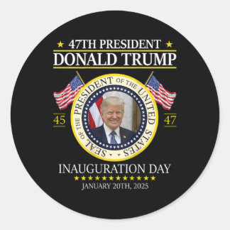 Sticker Rond Jour de l'investiture du président Donald Trump 20