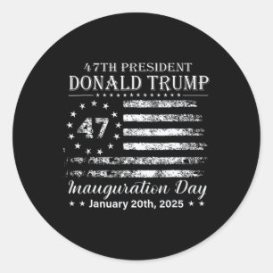 Sticker Rond Jour de l'investiture du président Donald Trump 20