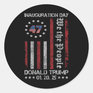 Sticker Rond Jour de l'investiture du président Donald Trump 20