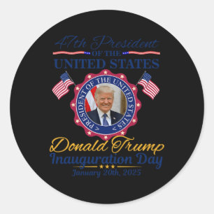 Sticker Rond Jour de l'investiture du président Donald Trump 20