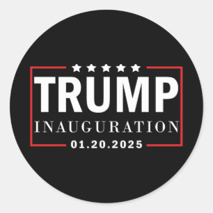 Sticker Rond Jour de l'investiture du président Trump 20 janvie