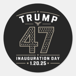 Sticker Rond Jour de l'investiture du président Trump 20 janvie