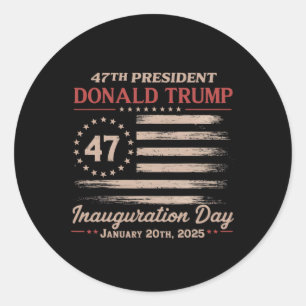Sticker Rond Jour de l'investiture Trump 2025 Sweater Men W