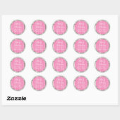 Sticker Rond Jour de mariage Satin rose & Diamants Faux (Feuille)