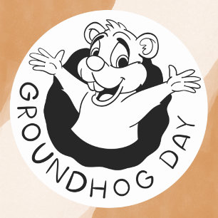 Sticker Rond Jour de marmotte noire