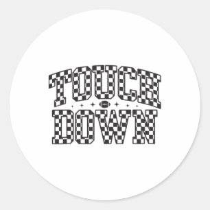 Sticker Rond Jour de Match à Damier Touchdown Saison Préparatoi
